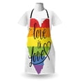 thumbnail image 3 of Pride Apron, LGBT Gay Lesbian Parade Love is Love Hand Writing Paint Strokes, Unisex Kitchen Bib with Adjustable Neck for Cooking Gardening, Adult Size, Multicolor, by Ambesonne, 3 of 4