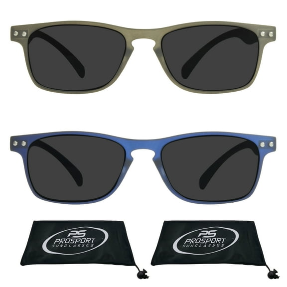 proSPORT Reading Sunglasses Sun Reader Men Women Black & Blue 2 Pack NOT BIFOCAL