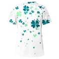 thumbnail image 4 of Camisas de Manga Corta para las Mujeres Impresión Cuello Redondo Suéter Encaje Blusa, Top Casual para el Hogar Y Diario, 4 of 9