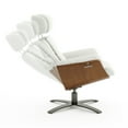 thumbnail image 5 of Jennifer Taylor Home Jovan 31.5" Mid-Century Modern Genuine Leather Recliner Lounge Chair, Porcelain White Leather, 5 of 9