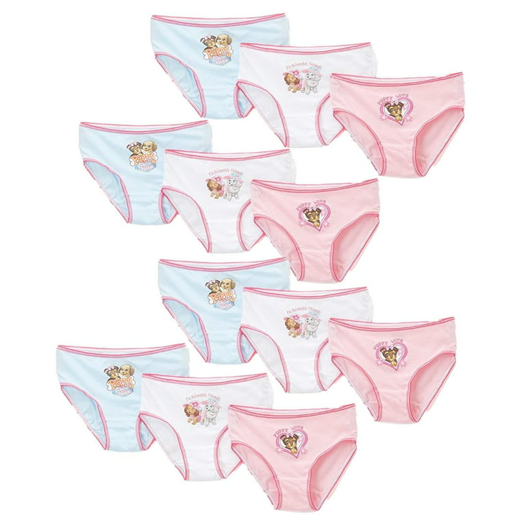 Girls' Underwear 12 Pack Briefs Cotton Hipster Panties Sizes 4 - 10, Puppy,  Size: 6 