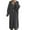 Grey, variant on Women Hooded Long Cardigans Coat Plus Size Trendy Long Sleeve Button Jacket Fall Winter V Neck Loose Solid Outwear White One Size