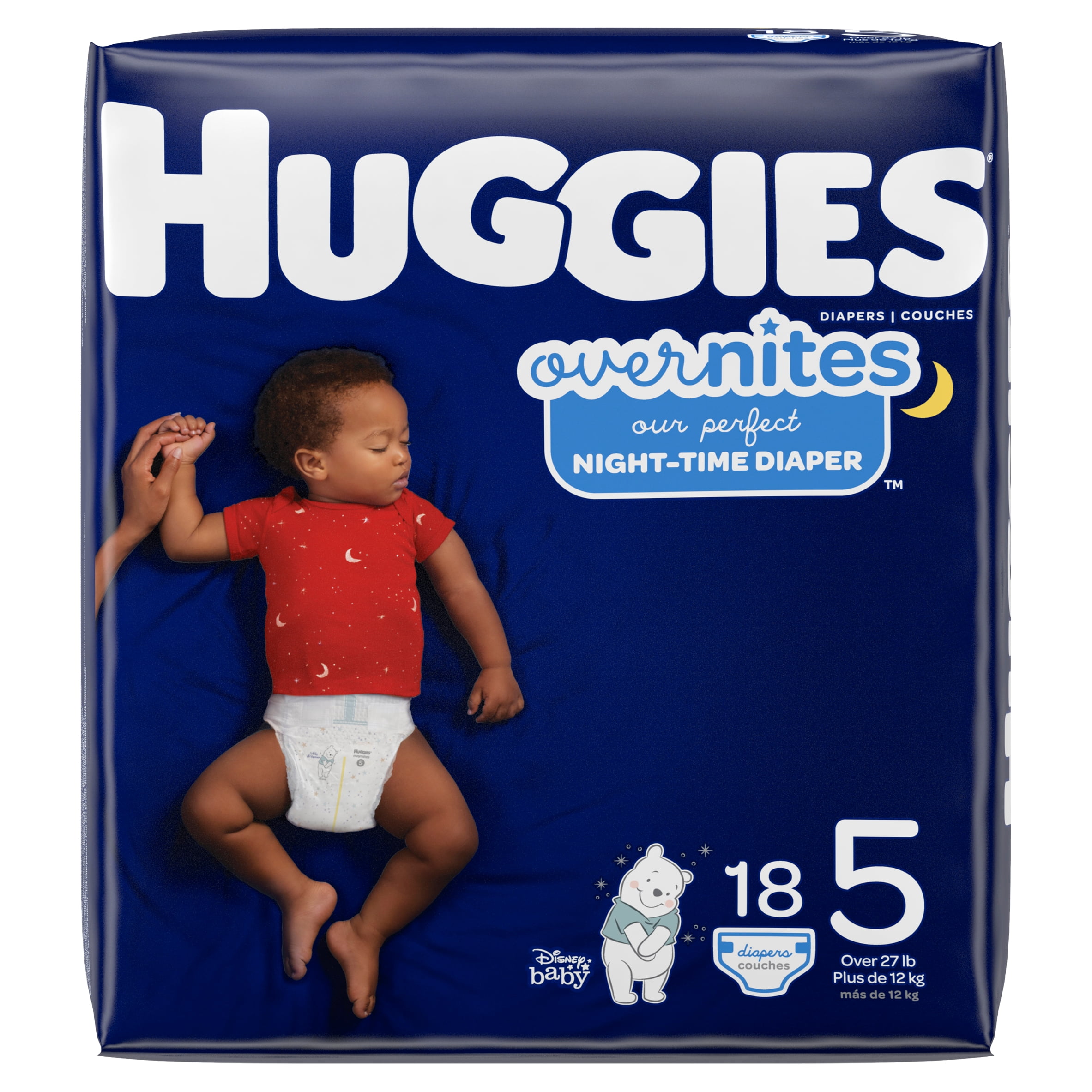 Packaging May Vary Overnight Diapers HUGGIES OverNites Diapers Size 5 58 ct. 