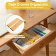 thumbnail image 4 of 5 PCS Bamboo Drawer Organiser, Multi Size Desk Cutlery Drawer Organiser Storage Box, Versatile Stationary Makeup Wardrobe Storage Box for Kitchen Bathroom Office, 4 of 7