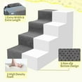 thumbnail image 3 of Dog Stairs for Small Dogs and Cats,18'H Non-Slip Bottom Pet Steps for High Beds and Couch,High-Density Foam Pet Stairs Grey,4 Steps, 3 of 13