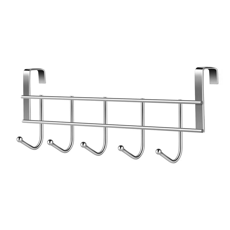 Over The Door Organizer Rack 5 Steel-Hooks For Hanging Clothes Door Hook