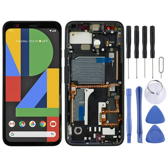 Cellphone Repair Parts Original LCD Screen for Google Pixel 4 Digitizer Full Assembly with Frame (Black)