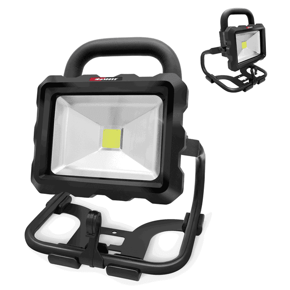 3000LM LED Work Light with Stand,35W Waterproof Portable Flood Lights Powered by B&D 20V Battery Suitable for Construction Sites, Garage Workshop