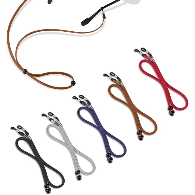 Lot de 5 Sangles de Lunettes, Support de Lunettes Réglable pour Lunettes de Sport et de Lecture, Corde à Lunettes Unisexe pour Hommes et Femmes