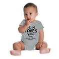 thumbnail image 4 of Jesus Loves You Christian Religious Romper Boys or Girls Infant Baby Brisco Brands NB, 4 of 6