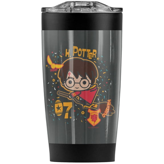 Harry Potter H. Potter 07 Quidditch Chibi Stainless Steel Tumbler 20 oz Coffee Travel Mug/Cup, Vacuum Insulated & Double Wall with Leakproof Sliding Lid | Great for Hot Drinks and Cold Beverages