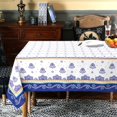thumbnail image 2 of Rectangle Tablecloth - 60 x 84 Inch Blue Floral Rustic Tablecloth Classic French Country Printed Table Cover for Farmhouse Decoration, Suitable for Home, Kitchen Dining, 2 of 6