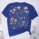 thumbnail image 5 of Tops de Manga Corta de las Mujeres, Cuello Redondo Impreso, Camiseta de Manga Corta para las Mujeres, 5 of 6