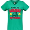 thumbnail image 3 of Inktastic That's My Awesome Granddaughter out There with Softballs Women's V-Neck T-Shirt, 3 of 5