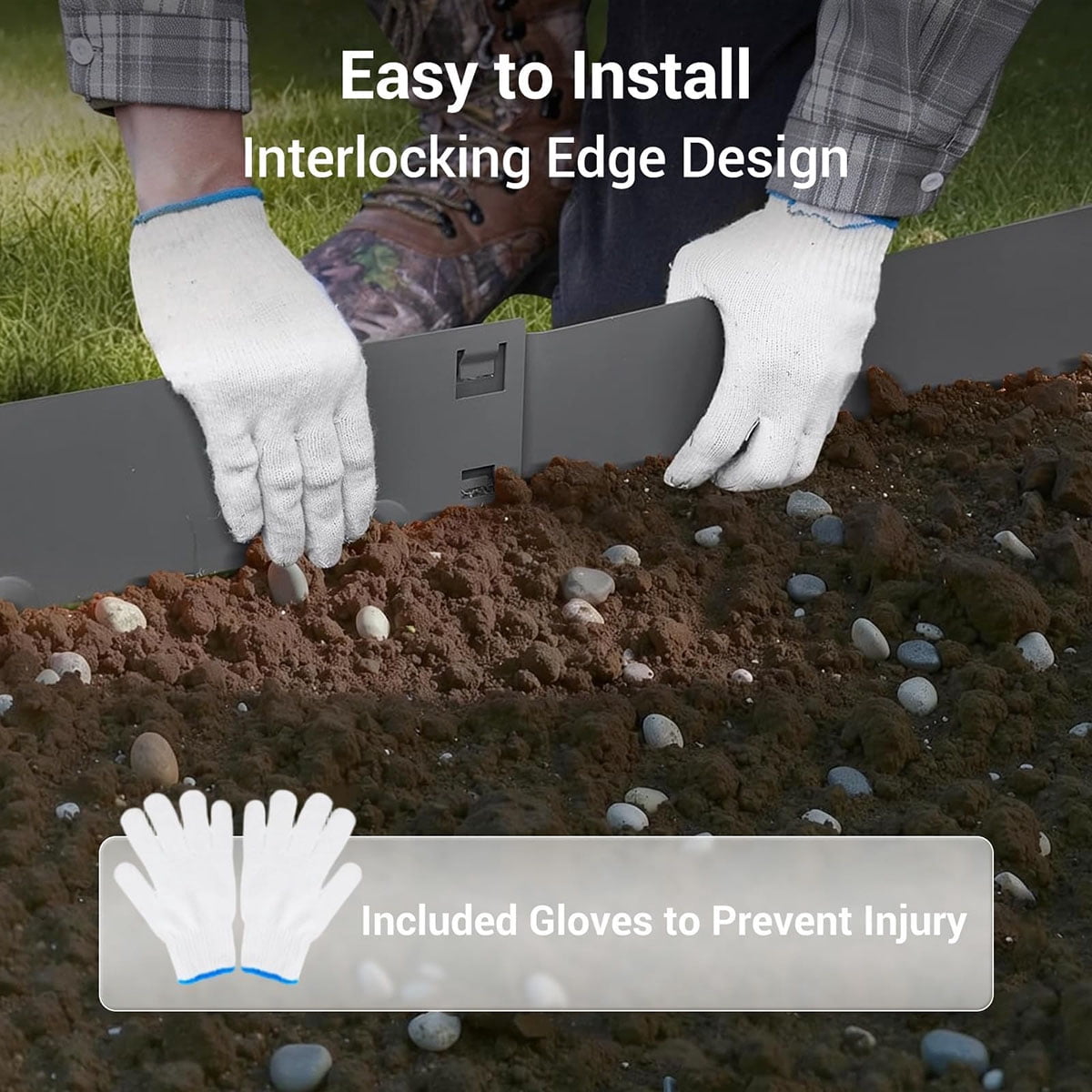 Danolapsi Galvanized Steel Landscape Edging, Metal Edging for Landscaping with Stakes, Bendable Garden Edging Border for Garden Lawn Flower Bed Yard Pathway Divider,5/8/10 pack