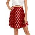 thumbnail image 2 of Polka Dot Skirt for Women Elastic High Waist A Line Flowy Flared Casual Mini Skater Skirts, 2 of 7