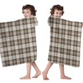 thumbnail image 4 of Brown and White Checkerboard Checkered Pattern Hooded Bath Towel，50"x30" for Ages 3 To 12 Kids, Quick Dry Lightweight Soft Microfiber Hood Beach Towel Cover Up for Kids, 4 of 7