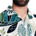 thumbnail image 5 of Turtle Seamless Men's Short Sleeve Hawaiian Print Button Down Beach Shirt, 5 of 6