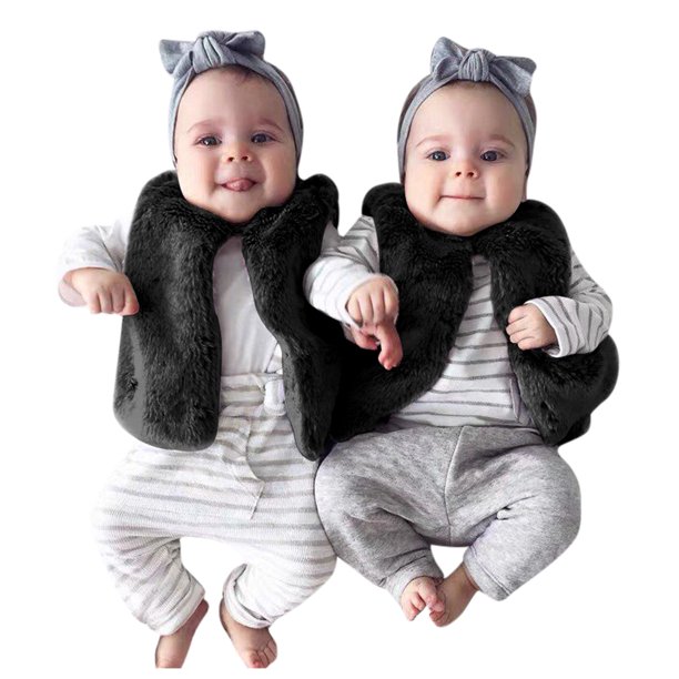Gibobby Chamarra de invierno para niños y niñasNiño bebé niños niñas invierno vello polar abrigo prendas de vestir chaleco grueso a de viento cálido abri(Negro, 6-12 Meses)