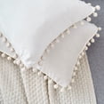 thumbnail image 4 of REGALWOVEN Pack of 2 Velvet Pillow Covers with Pompoms  Decorative Pillow Cases Fringe Cushion Covers Beige 18" x 18", 4 of 6