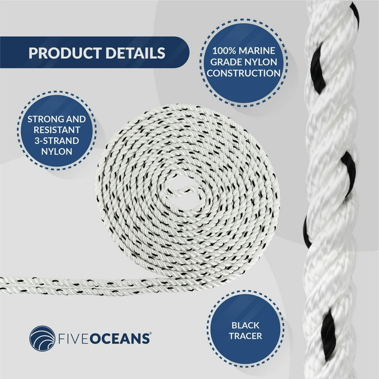 Five Oceans Anchor Line 5/8 inch x 150 ft - Anchor Rope Line