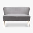 WestinTrends Mid Century Modern Tufted Velvet Loveseat Sofa and 25" Accent Chair 3-Piece Set, Gray