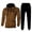 Brown, variant on Brondbend Mens Jogger Set Sweatsuits for Men Long Sleeve Hoodies with Zipper Pocket Sweatshirt and Elastic Waist Sweatpants Outfits Loose Winter Versatile Outdoor Workout Suits,Black