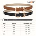 thumbnail image 7 of SUOSDEY Women's Leather Belts for Jeans Gold Loops Belts Ladies Black Brown Belt 2 Pack, 7 of 7