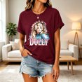 thumbnail image 5 of Women's Dolly Shirts Unisex Dolly Country Music Graphic T‑Shirt, Crewneck Short Sleeve Vintage Tee Loose Fit Casual Retro Tops for Women Daily Wear, 5 of 5