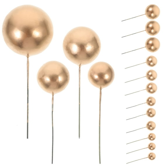 PBPBOX Cake Decorating Toppers Foam Ball Toppers Golden 20Set