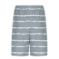 thumbnail image 6 of FRSASU Mens Swim Trunks with Compression Liner and Strip Print 9 Inch Stretch Quick Dry Swim Shorts with Zipper Pockets Swimwear Gray, 6 of 6