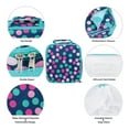 thumbnail image 2 of Teal Navy Party Polka Dot Water Resistant Zipper Closure Insulated Soft Cooler Lunch Bag, 2 of 6