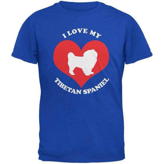 Valentines I Love My Tibetan Spaniel Royal Adult T-Shirt - 2X-Large