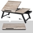 thumbnail image 2 of SONGMICS Escritorio Port&aacute;til, para Cama Sof&aacute;, Bandeja con Patas Plegables de Altura Ajustable, (61-68.3) x 34.9 x (22.5-32) cm, Greige MLLD105W01, 2 of 8