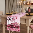 thumbnail image 2 of Table Runners 70 Inches Long Dress Scarves, Valentine's Day Farmhouse Coffee/Dining/Kitchen Table Decor, Holiday Table Runner, Romantic Love Tree Branch Truck Roses Ombre Pink 13x70 Inch, 2 of 9