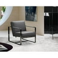 thumbnail image 2 of Titan Furnishings 28" Modern Genuine Italian Leather Accent Chair in Dark Gray, 2 of 9