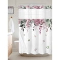thumbnail image 6 of No Hook Shower Curtain with Snap in Liner, Watercolor Plant Eucalyptus Leaf Waterproof Bath Curtain Double Layers with See Through Top Window, Pastoral Botanical Branches Shower Curtains 60x72in, 6 of 9