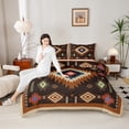 thumbnail image 5 of Feelyou Vintage Bohemian Aztec Bedding Comforter Set, Black Brown Tribal Square Twin Comforter Sets, Hippie Mandala Fashion Reversible Bedding Set, Breathable Home Decor, 2-Piece, 5 of 9