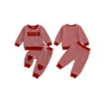 thumbnail image 5 of BemeyourBBs Toddler Baby Boy Girl Valentines Day Outfit Striped Heart Sweatshirt and Pants Set Spring Fall Winter Clothes, 5 of 9