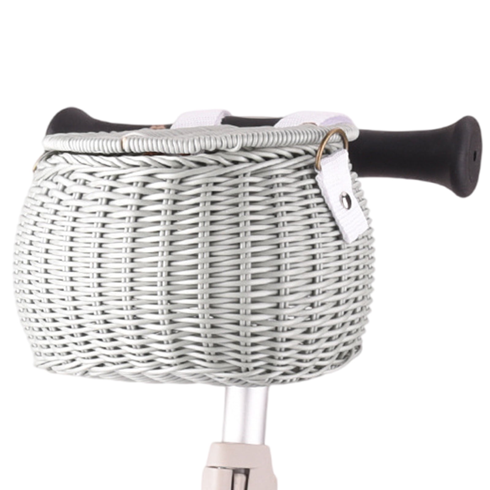 Childrens Bicycles Front Basket Wovens Plastic Bikes Baskets with Belt and Lid Handlebars Storage Container