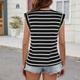 thumbnail image 6 of Yuzhih Cap Sleeve Tshirts for Women Fashion Summer Striped V Neck Tank Tops Baggy Comfy Tunic Tops 2024, 6 of 6
