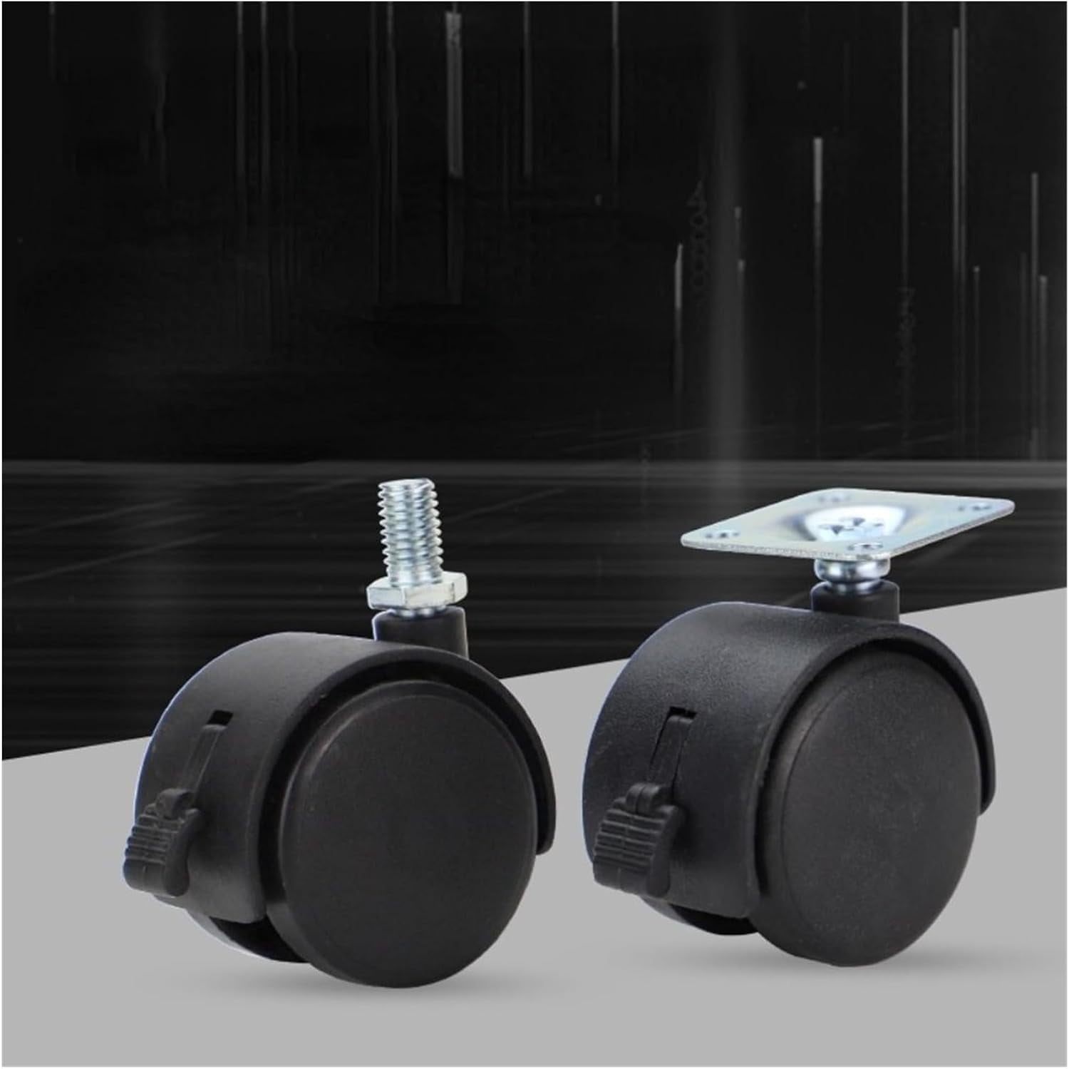 Gamvdout Swivel Stem Castor 4pcs Black Office Chair Caster Wheels 1\u2018' Roller 360 Degree Swivel Casters For Drying Rack Office Furniture Hardware Castor Wheels