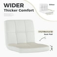 thumbnail image 4 of EDX Bar Stools Set of 4, Modern Adjustable Armless Swivel Counter Stools with PU Leather for Home, White, 4 of 7