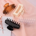 thumbnail image 4 of Paquete de 8 pinzas para el cabello, 2 estilos de pinzas para el cabello medianas y grandes, 4 pinzas cuadradas rectangulares y 4 pinzas acrílicas para mujeres con cabello grueso, 4 of 4