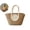 Khaki with white, variant on WNFJR Chic Woven Cotton Rope Handbag for Women - Vibrant Large Tote Shoulder Carryall Bag