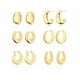thumbnail image 1 of Juego de aretes de aro gruesos de oro de 14 quilates para mujer, hipoalergénicos, juego de aretes de aro grueso, aretes de aro con forma de giro Xtellar color dorado, 1 of 4
