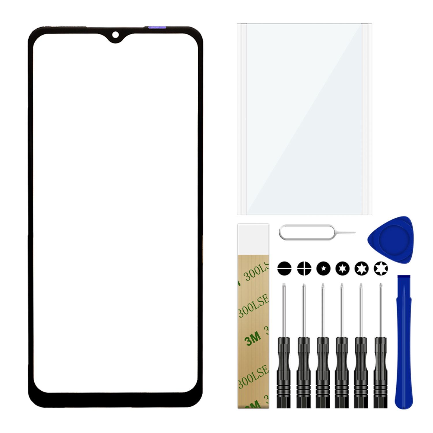 For Samsung Galaxy A32 5G SM-A326B/DS Replacement Front Glass Lens Screen Door Tool Black