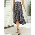 thumbnail image 3 of Maternity Dress Women's High Waist Floral Print Pleated Maxi Skirt Casual Flowy Swing A Line Long Skirts, 3 of 7