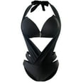 thumbnail image 4 of Women's Siamese Sexy V-Neck Solid Swimwear Halter Neck One-piece Swimsuit, 4 of 9