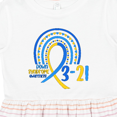 thumbnail image 4 of Inktastic 3-21 World Down Syndrome Day Blue and Yellow Rainbow Ribbon Girls Toddler Dress, 4 of 5